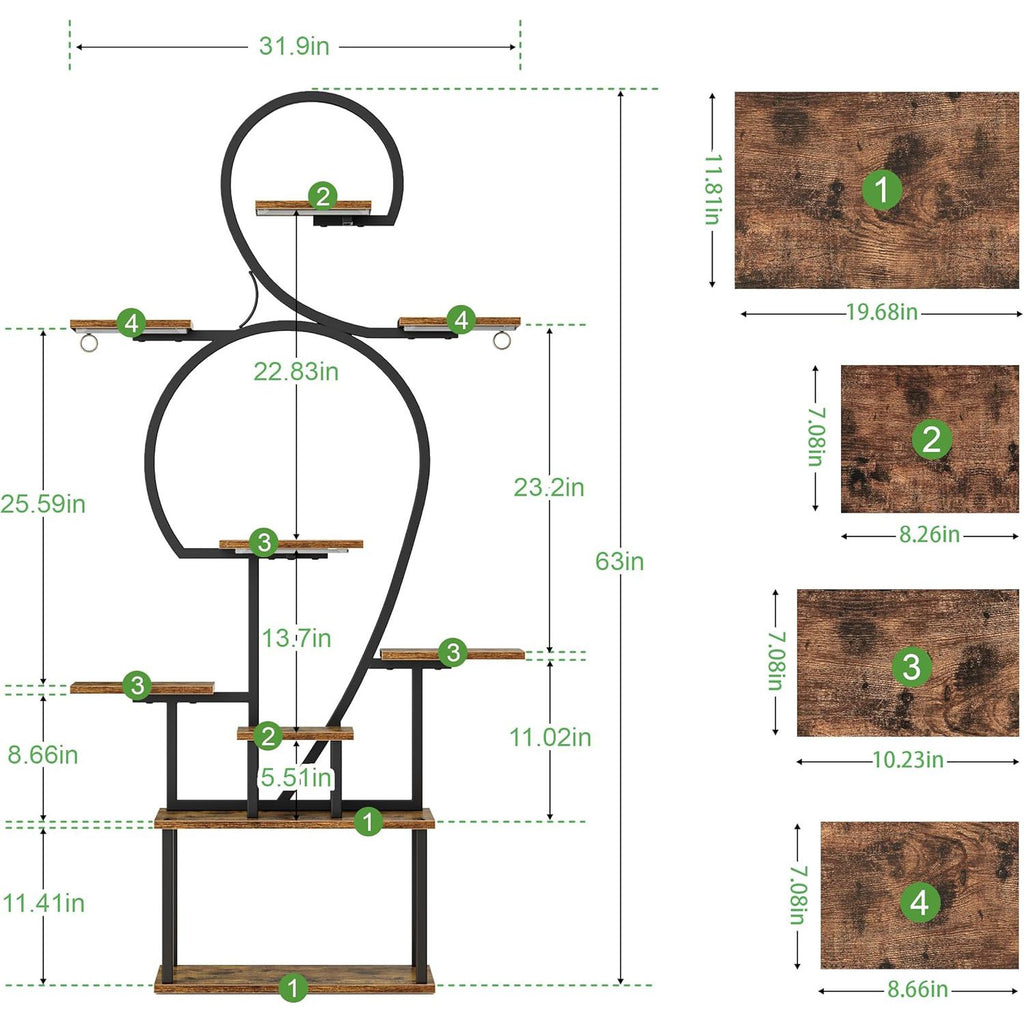 Tiered Indoor Plant Stand with Integrated Grow Light