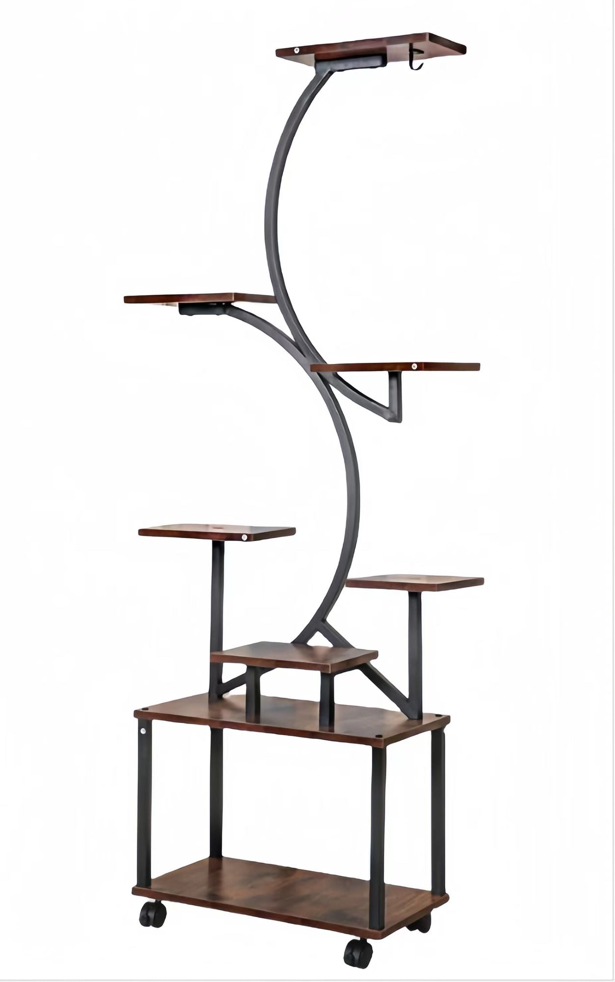 8-Tiered Indoor Plant Stand with Grow Lights and Wheels