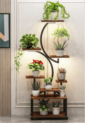 8-Tiered Indoor Plant Stand with Grow Lights and Wheels