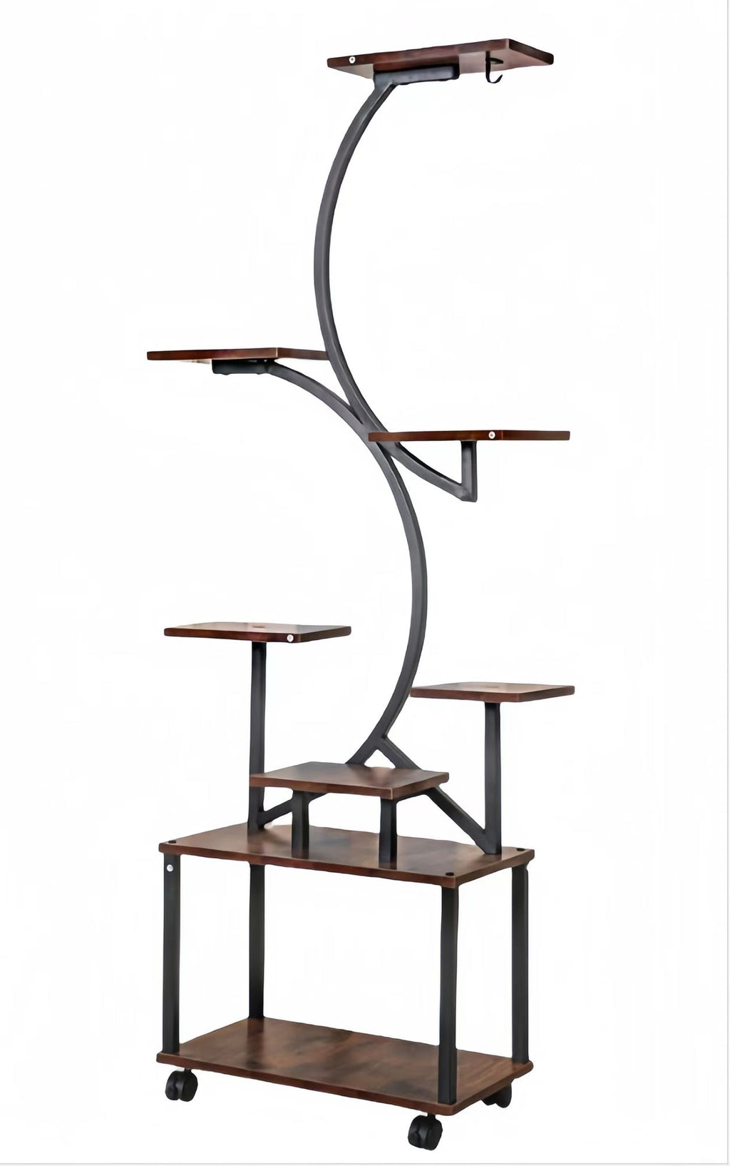 8-Tiered Indoor Plant Stand with Grow Lights and Wheels