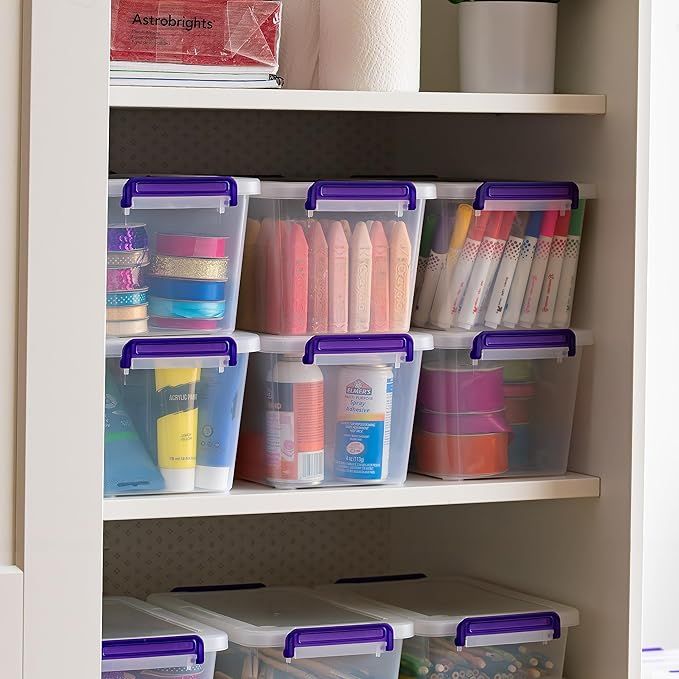 Clear Craft Bins with Lids Keep Art and Office Supplies in View