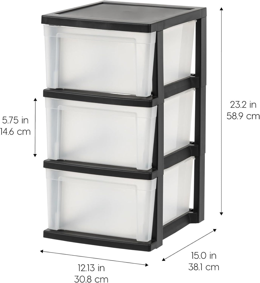 Clear Plastic 3-Drawer Organizer, 2-Pack – Versatile Storage Solution