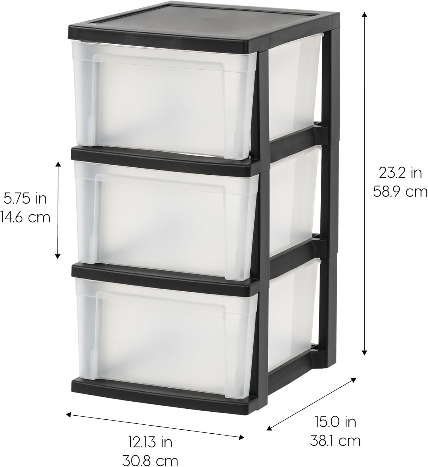 Clear Plastic 3-Drawer Organizer, 2-Pack – Versatile Storage Solution