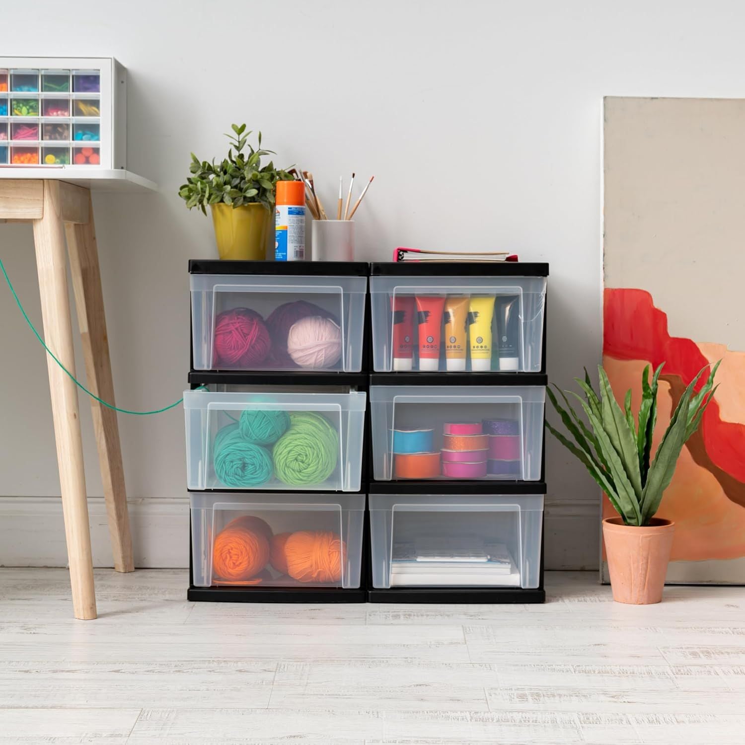 Clear Plastic 3-Drawer Organizer, 2-Pack – Versatile Storage Solution