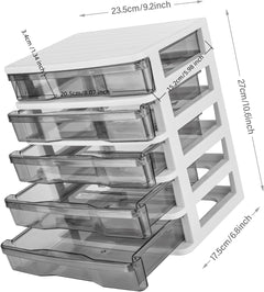 5-Layer Clear Drawer Desktop Organizer for Home and Office