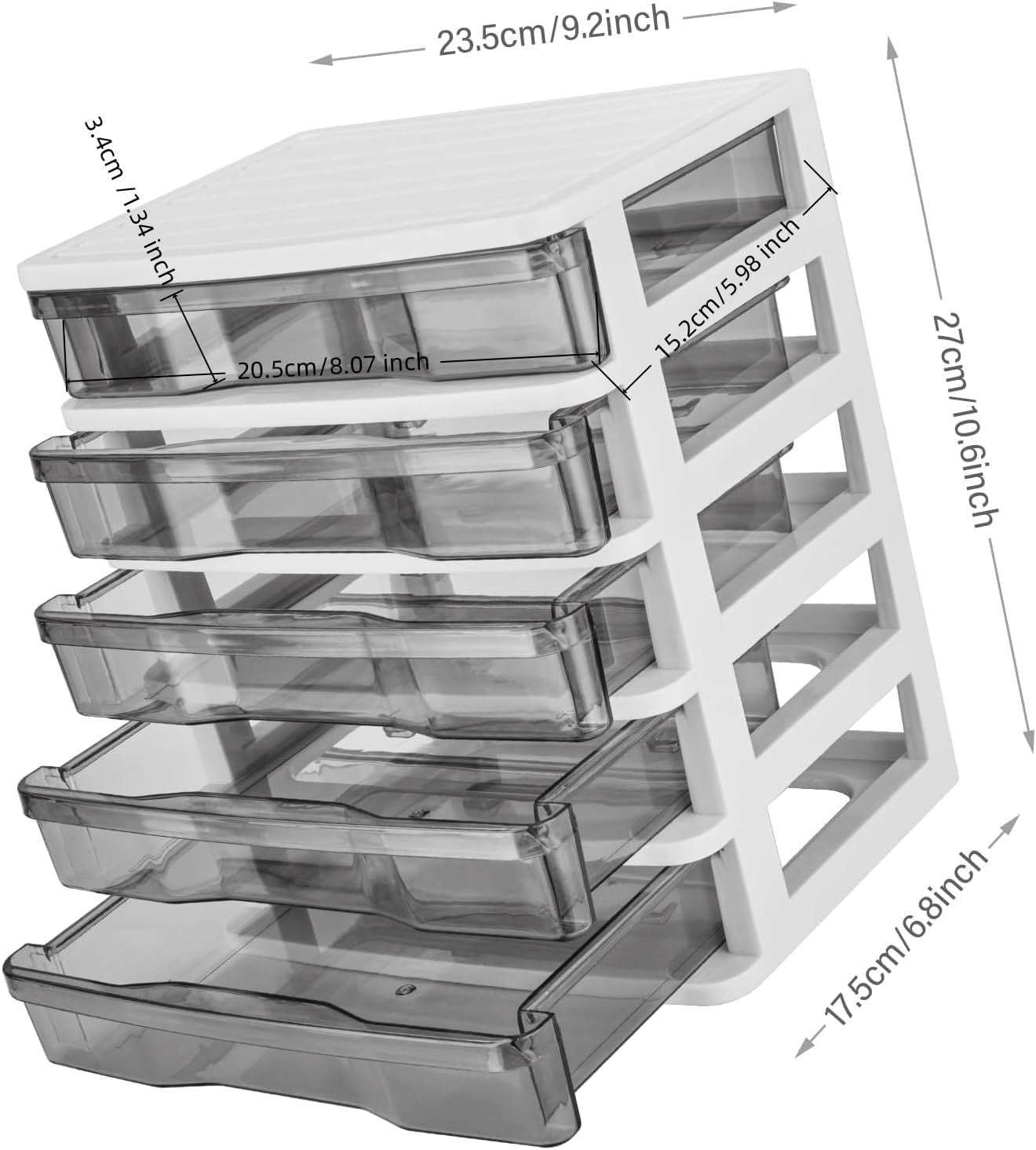 5-Layer Clear Drawer Desktop Organizer for Home and Office