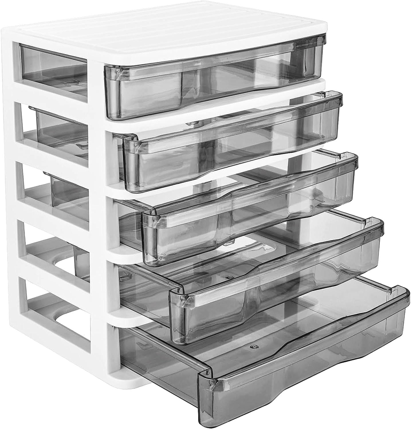 5-Layer Clear Drawer Desktop Organizer for Home and Office