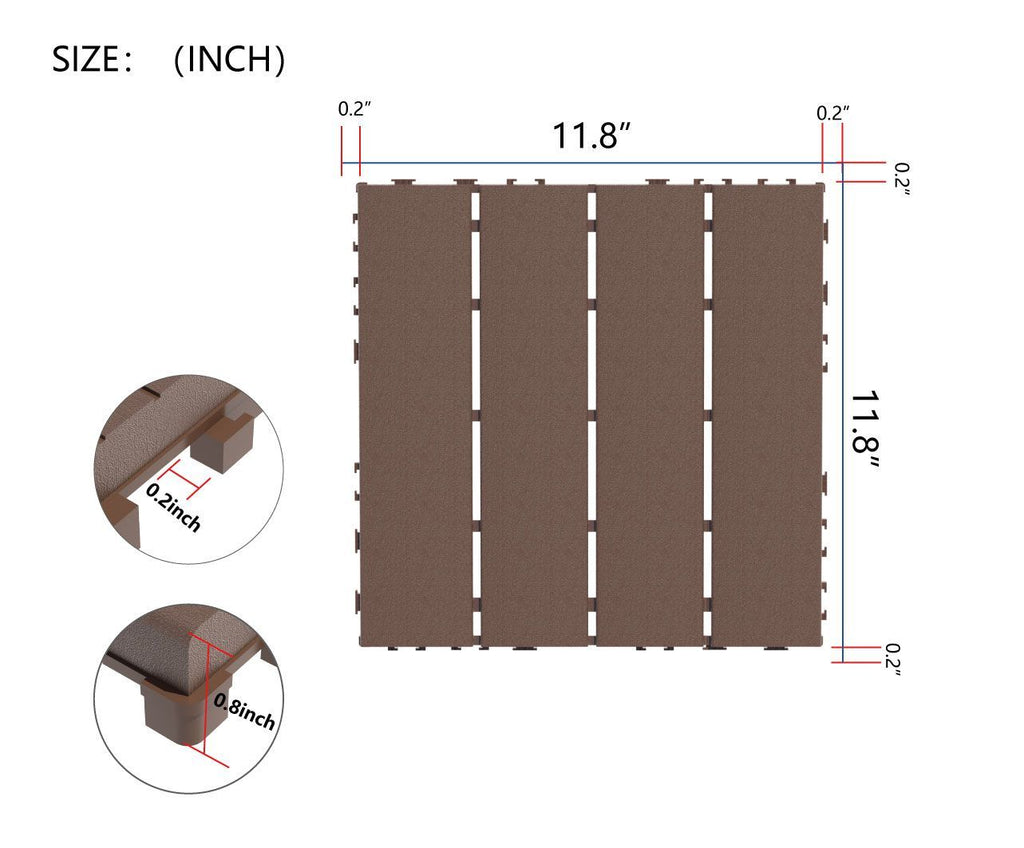 everyday Interlocking Deck Tiles for Patio, Balcony & Indoor Use
