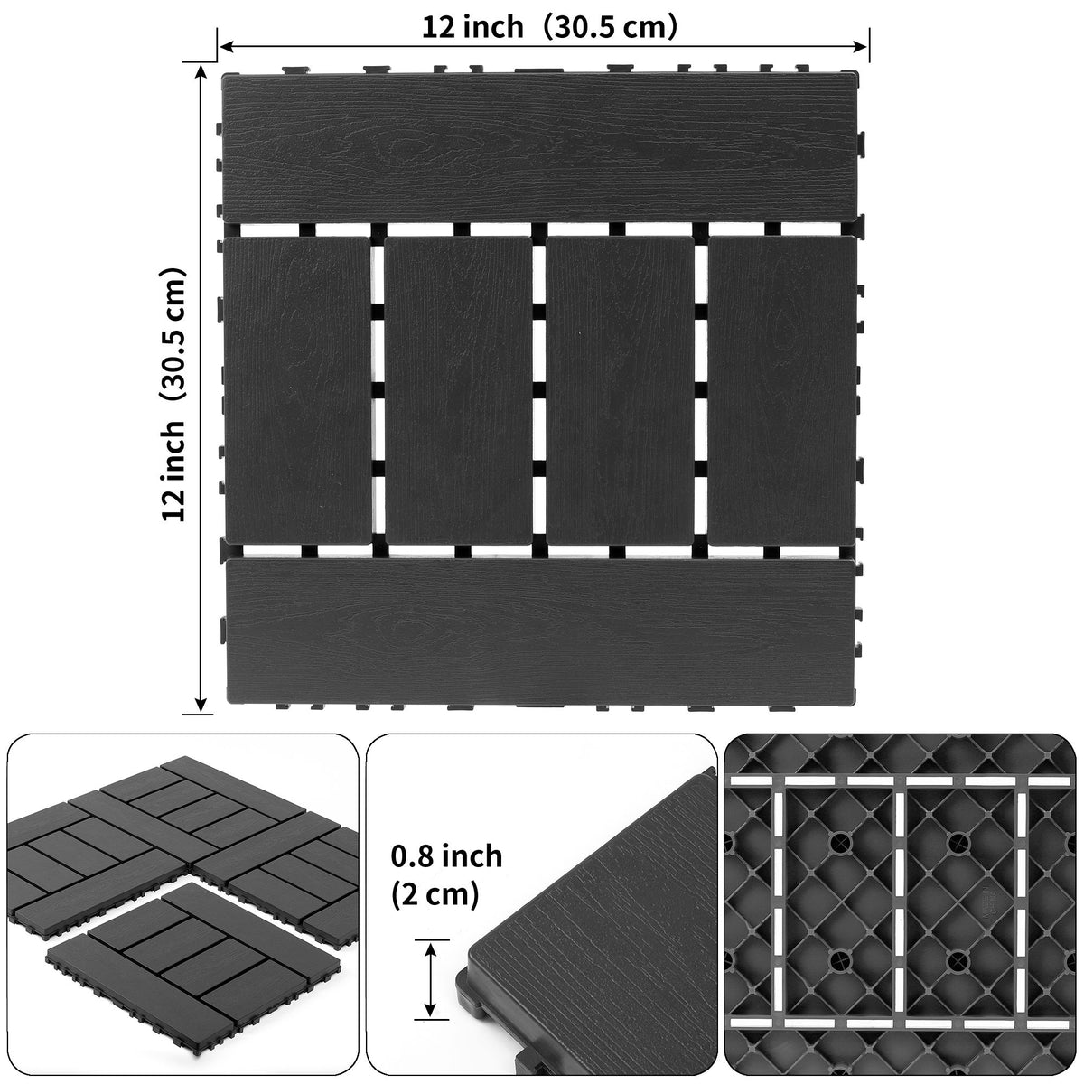 Interlocking Decking Tiles for Indoor and Outdoor Use