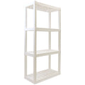 Four-Tier Shelving Unit with Tool-Free Snap-Fit Assembly