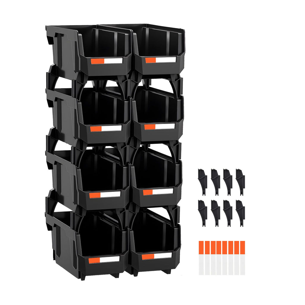 Stackable Storage Bins - 8 Pack for Closet, Garage, and Office