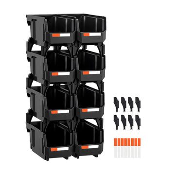 Stackable Storage Bins - 8 Pack for Closet, Garage, and Office