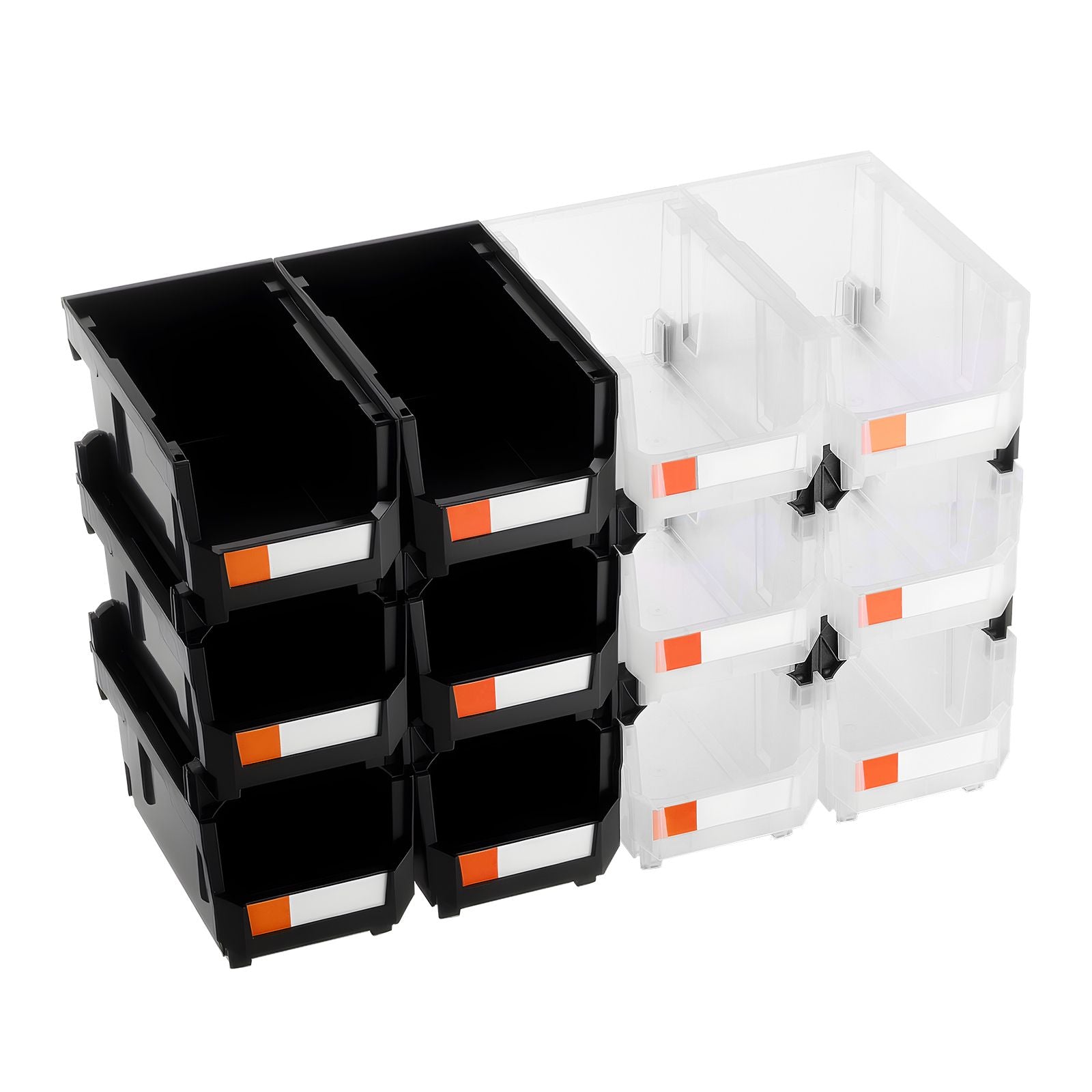 Versatile Stackable Storage Bins with Label Stickers