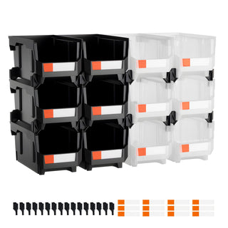 Versatile Stackable Storage Bins with Label Stickers