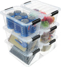 Clear Plastic Storage Bins with Lids – 6 Pack, 7 Quart, Stackable with Secure Buckle Latch