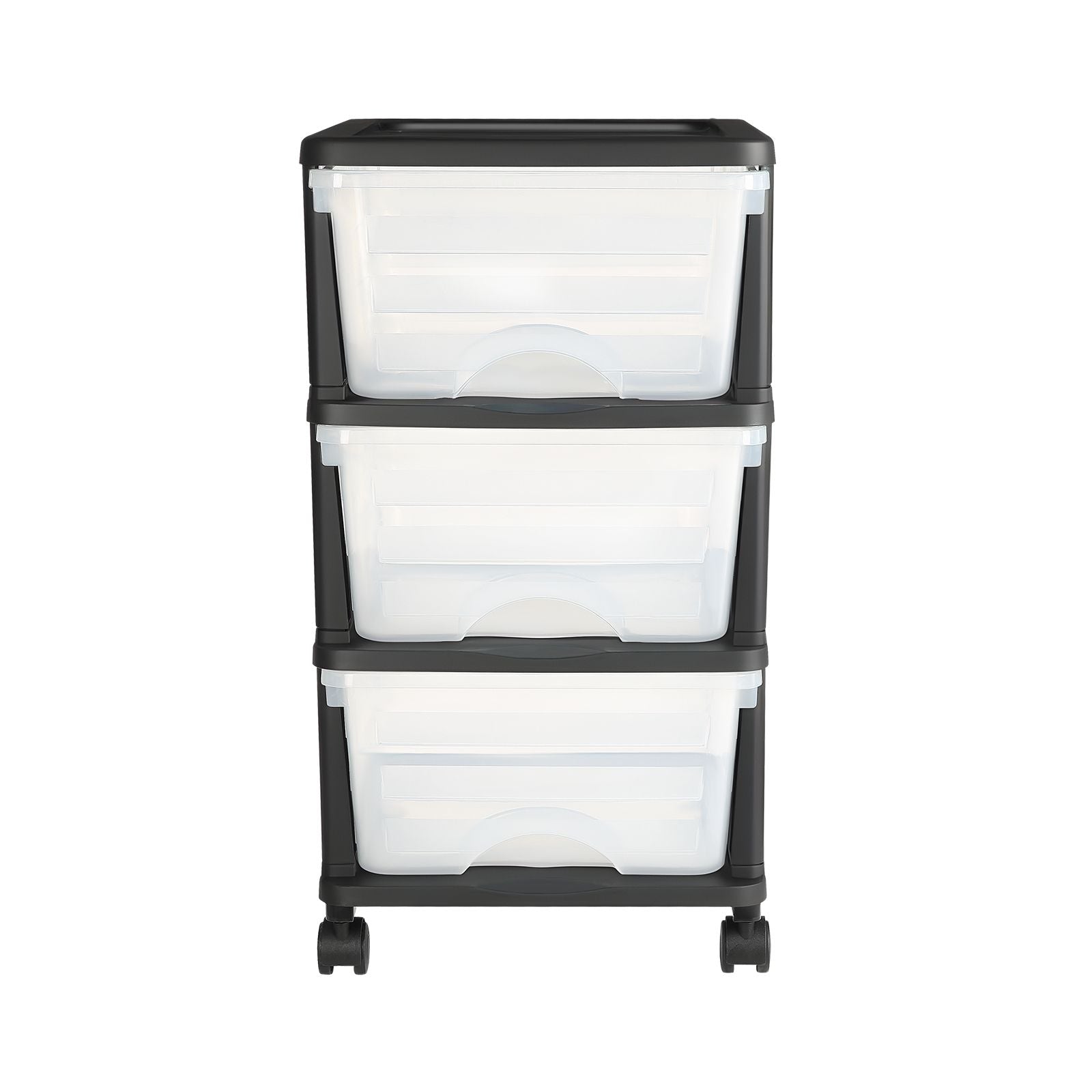 Clear 3-Drawer Rolling Storage Cart for Bedroom, Office, and Kitchen