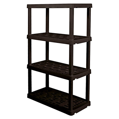 Four-Tier Shelving Unit That Snaps Together Without Tools