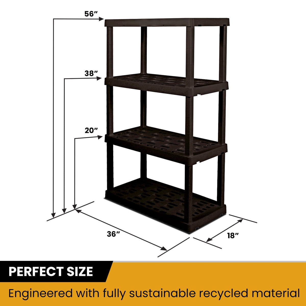 Four-Tier Shelving Unit That Snaps Together Without Tools