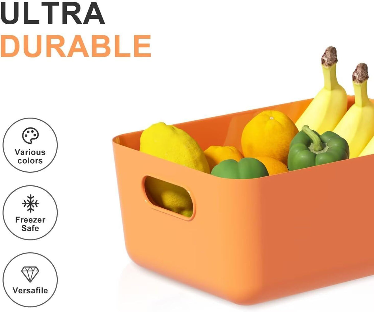 Seven Small Storage Bins for Classroom, Pantry, and Bathroom Organization