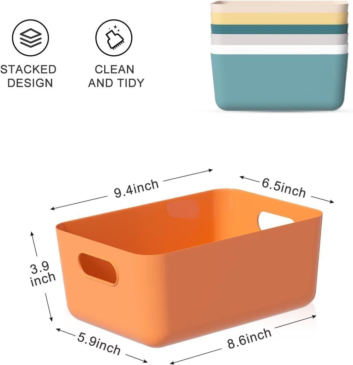 Seven Small Storage Bins for Classroom, Pantry, and Bathroom Organization