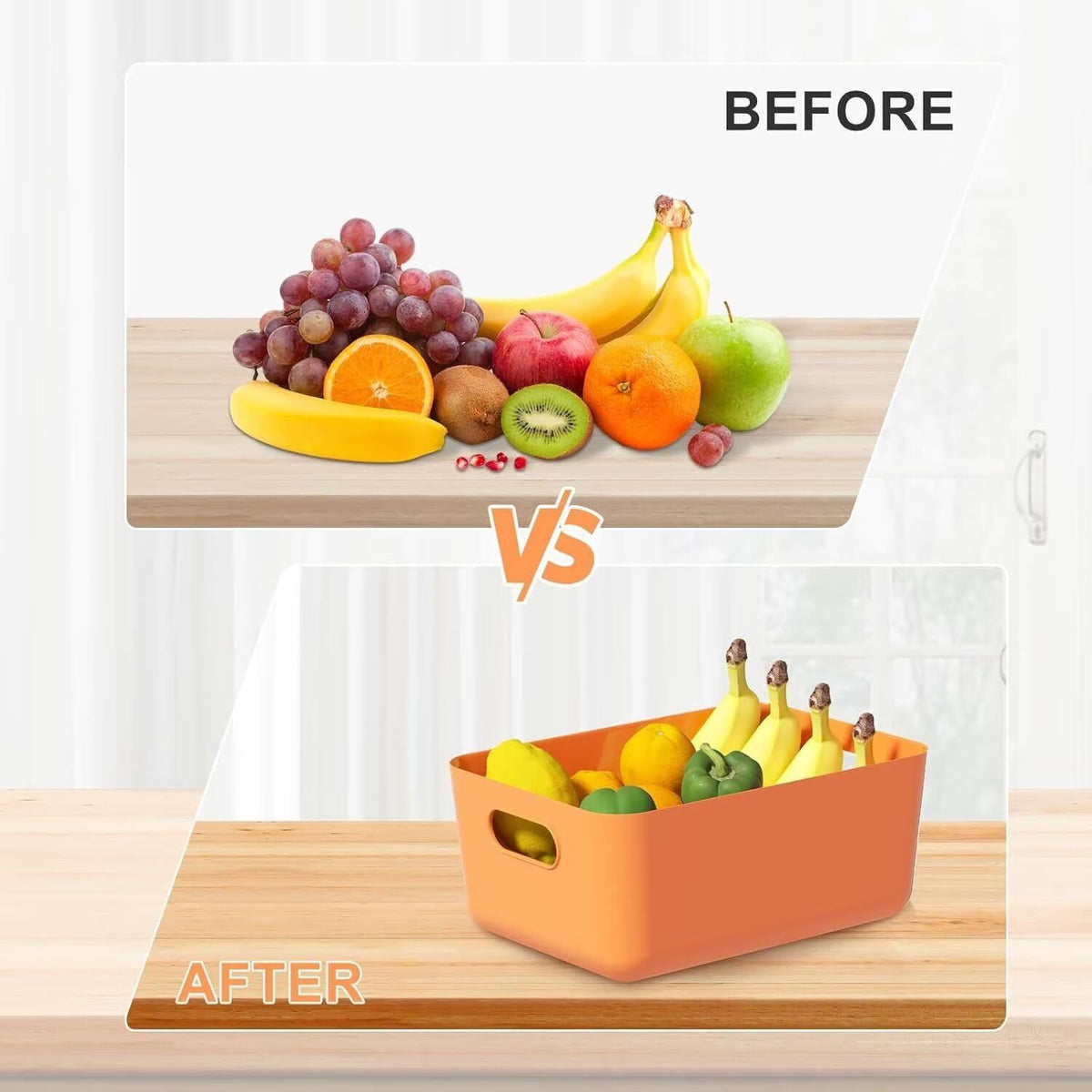 Seven Small Storage Bins for Classroom, Pantry, and Bathroom Organization