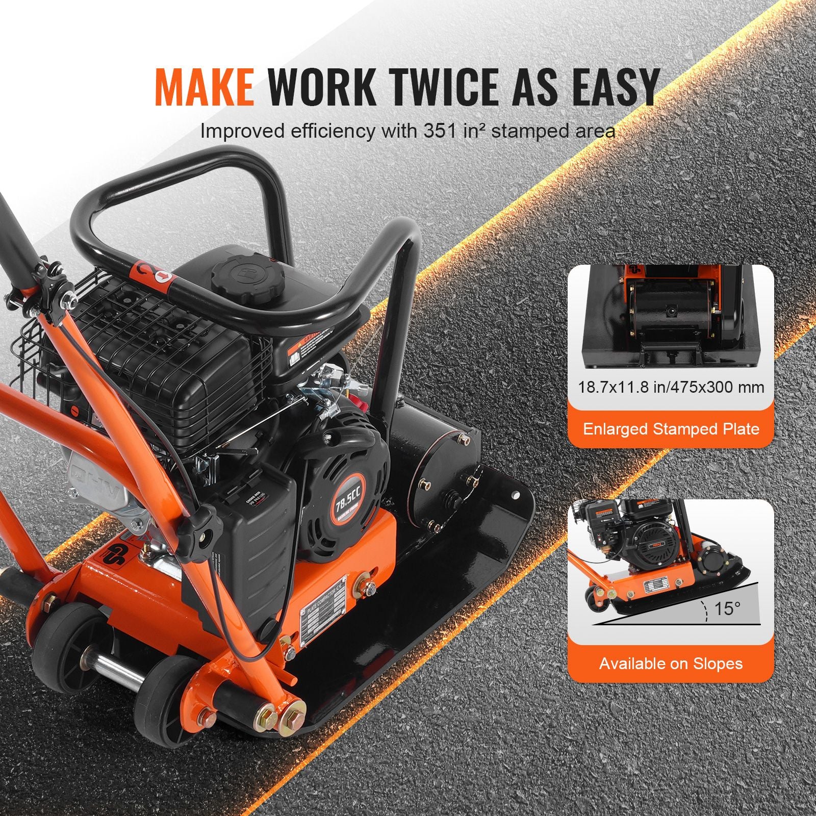 VEVOR Gas Plate Compactor for Paving and Groundwork