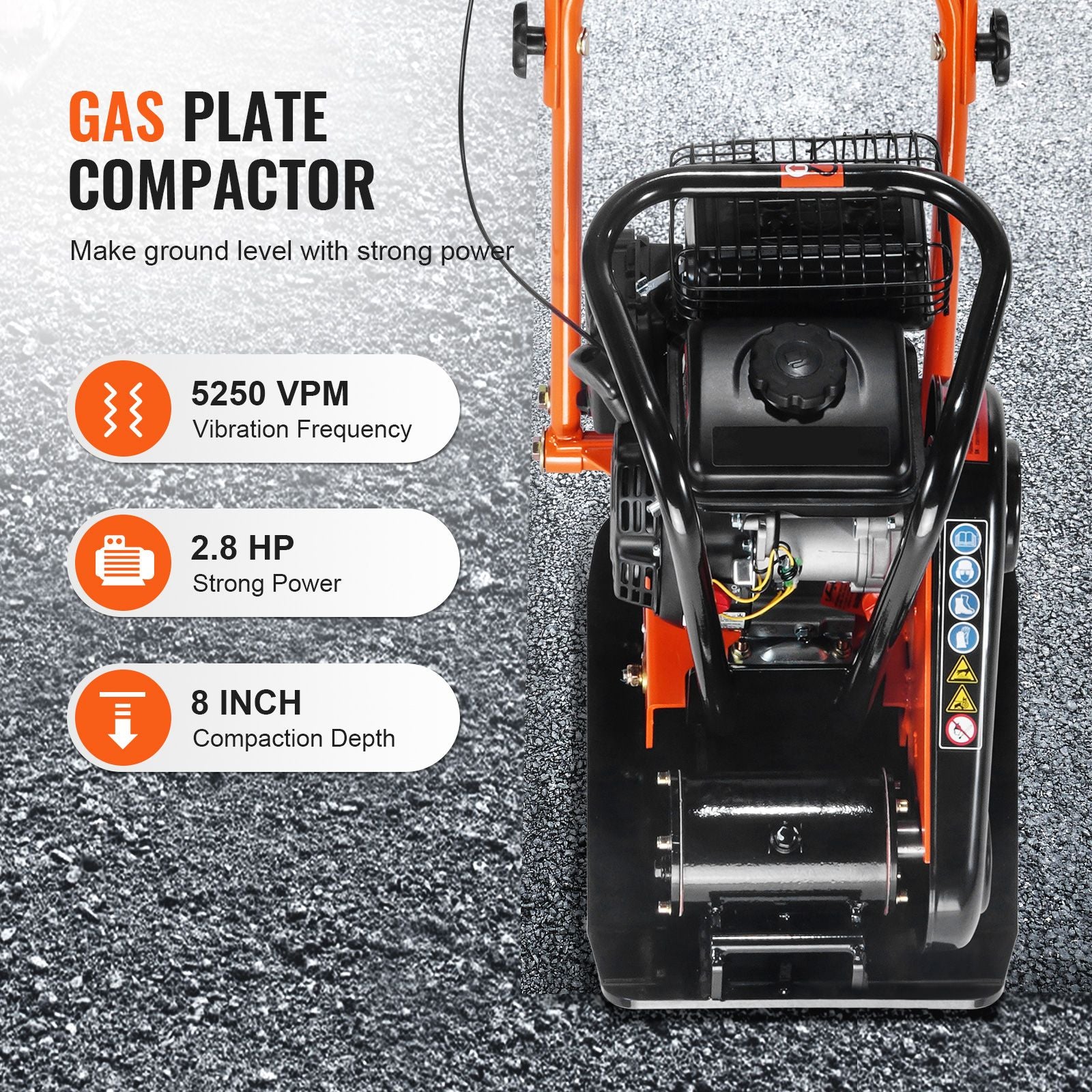 VEVOR Gas Plate Compactor for Paving and Groundwork