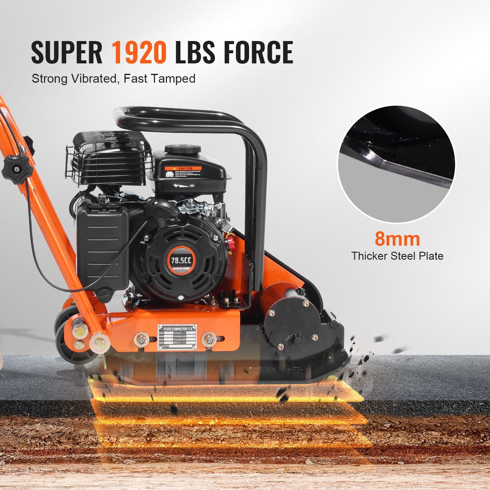 VEVOR Gas Plate Compactor for Paving and Groundwork