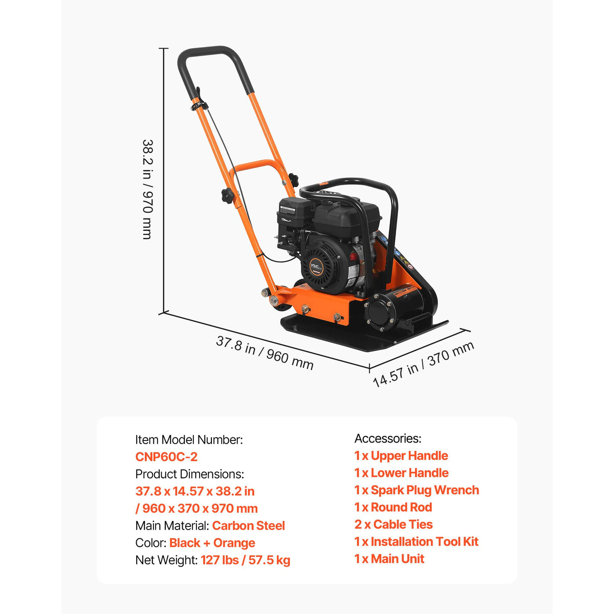 Gas Walk-Behind Plate Compactor for Ground and Paver Work