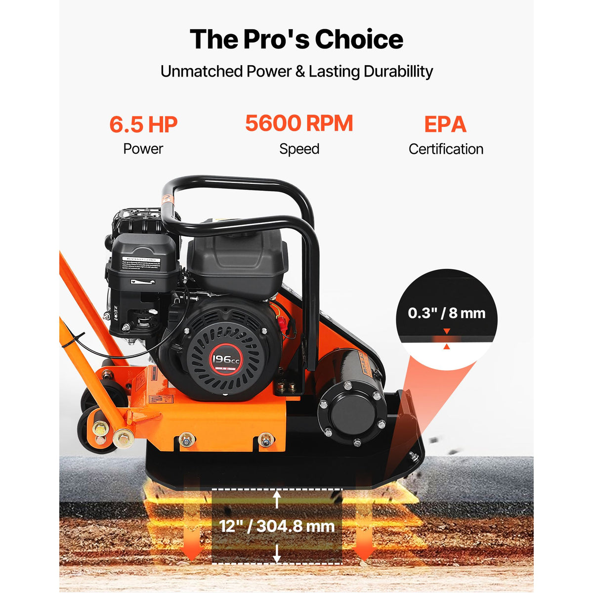 Gas Walk-Behind Plate Compactor for Ground and Paver Work