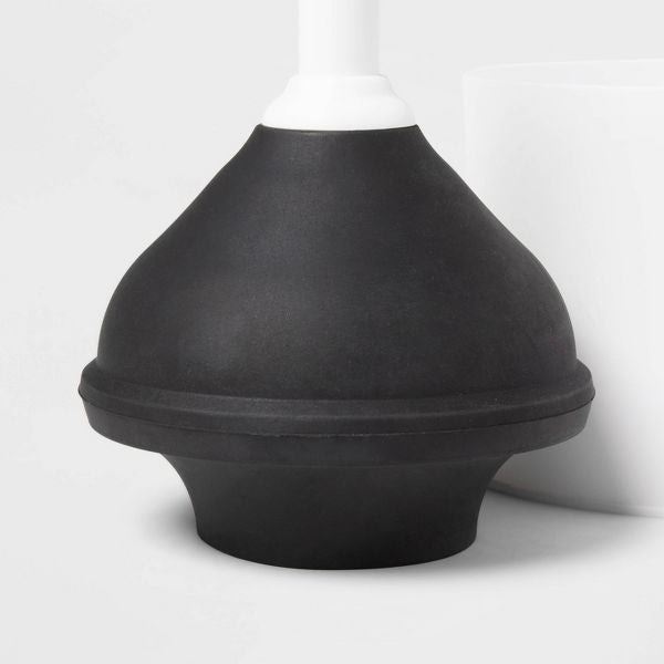White-Handle Toilet Plunger with Coordinating Holder