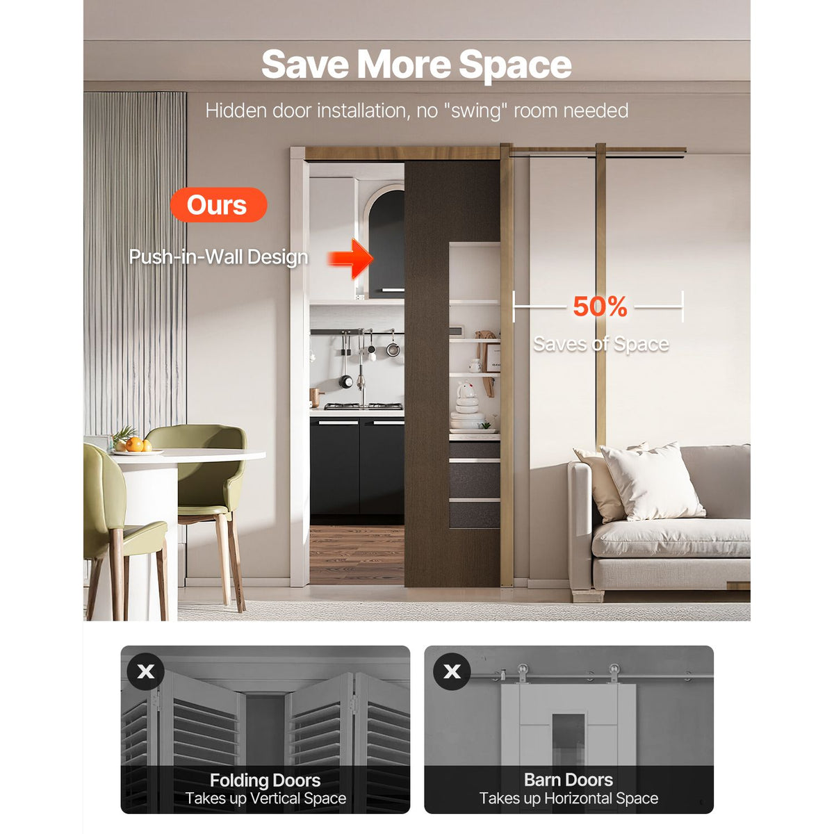 Pocket Door Frame Kit with Two-Way Soft Close