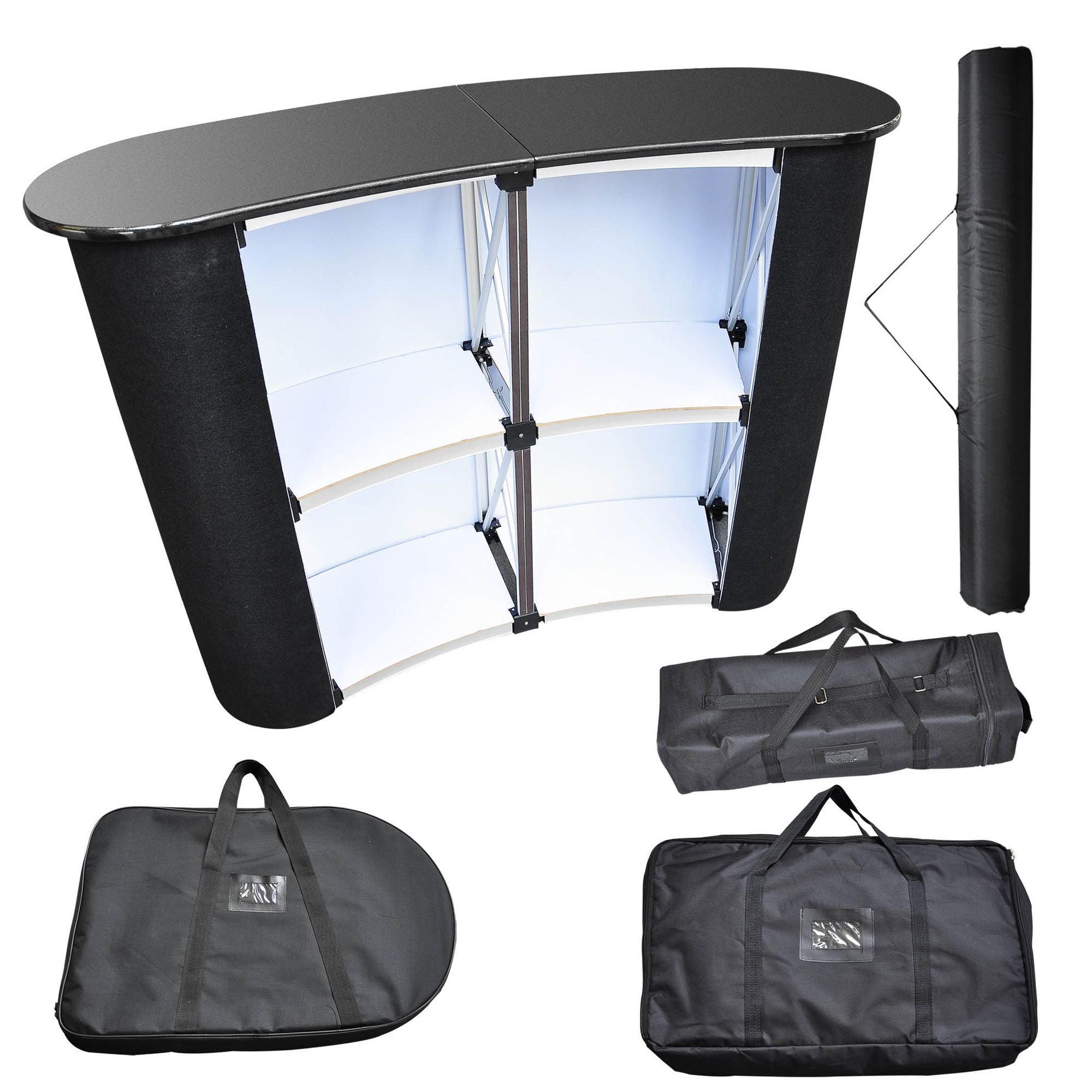 Portable Foldable Podium with Two Storage Shelves - Easy Setup