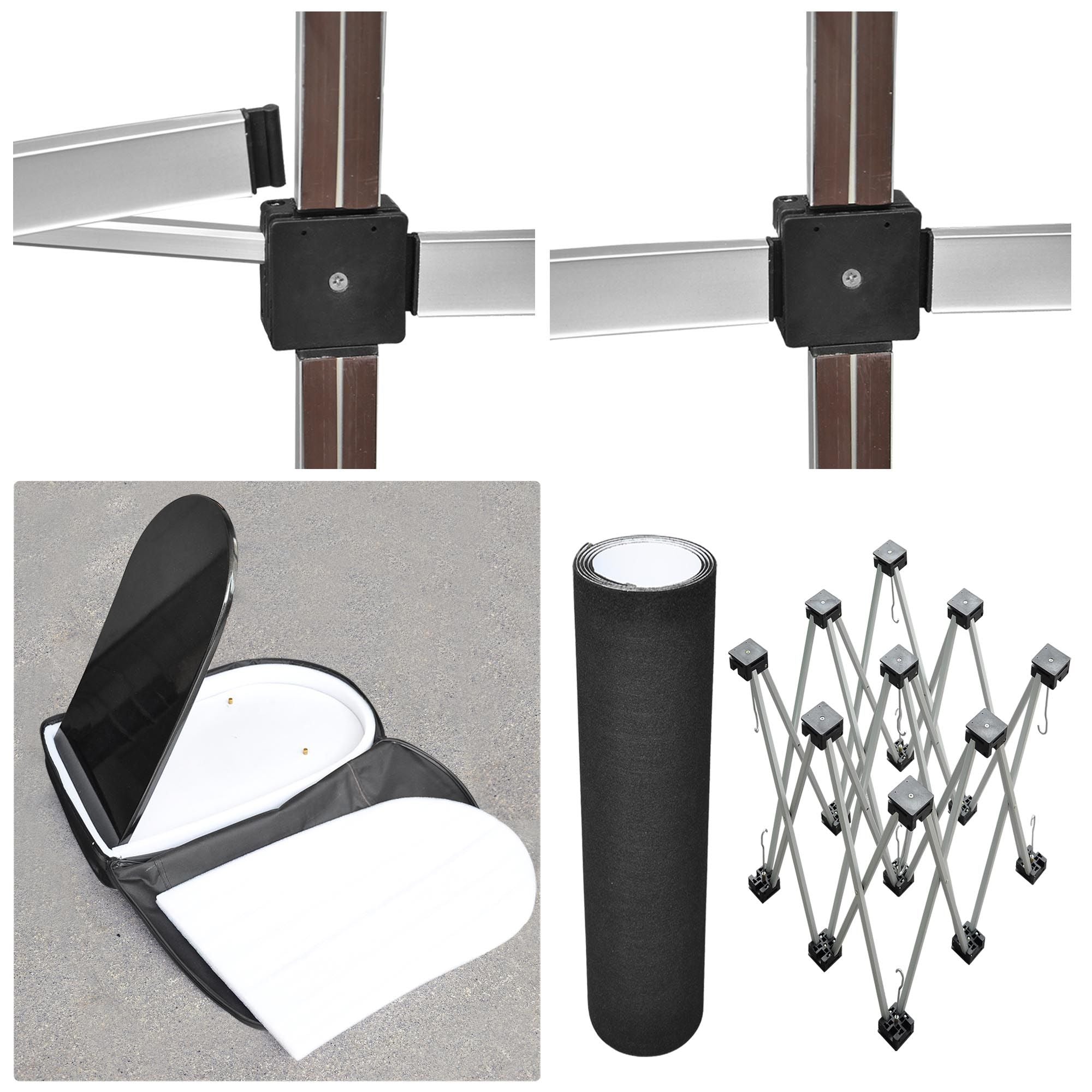 Portable Foldable Podium with Two Storage Shelves - Easy Setup