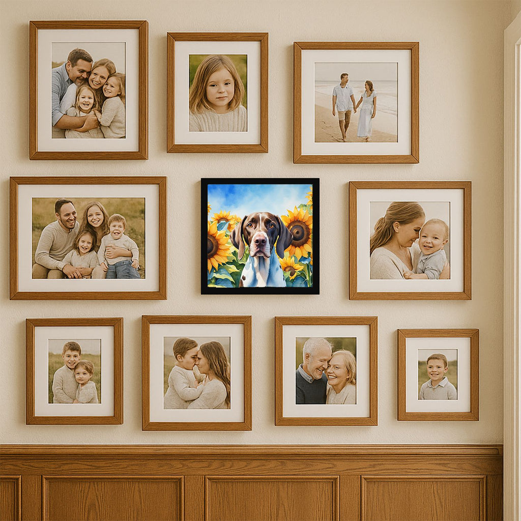 Ready to Hang Sunflower Wall Art – Pointer in Sunflowers Framed Print