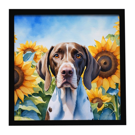Ready to Hang Sunflower Wall Art – Pointer in Sunflowers Framed Print