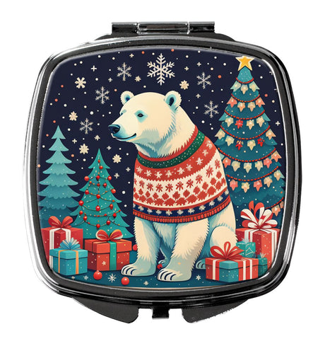 Polar Bear Christmas Folding Compact Mirror