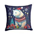 Polar Bear Christmas Throw Pillow Machine Washable, Indoor Outdoor Decorative Pillow for