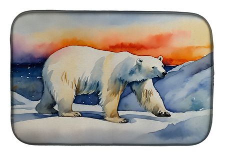 Polar Bear Artwork Dish Drying Mat