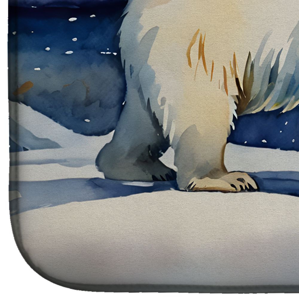Polar Bear Artwork Dish Drying Mat