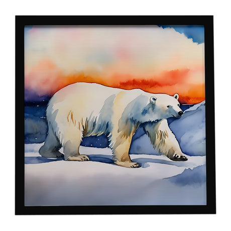 Polar Bear Framed Metal Wall Art