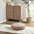 Poly Chenille Round Floor Pillow Cushion with Tufted Button Center