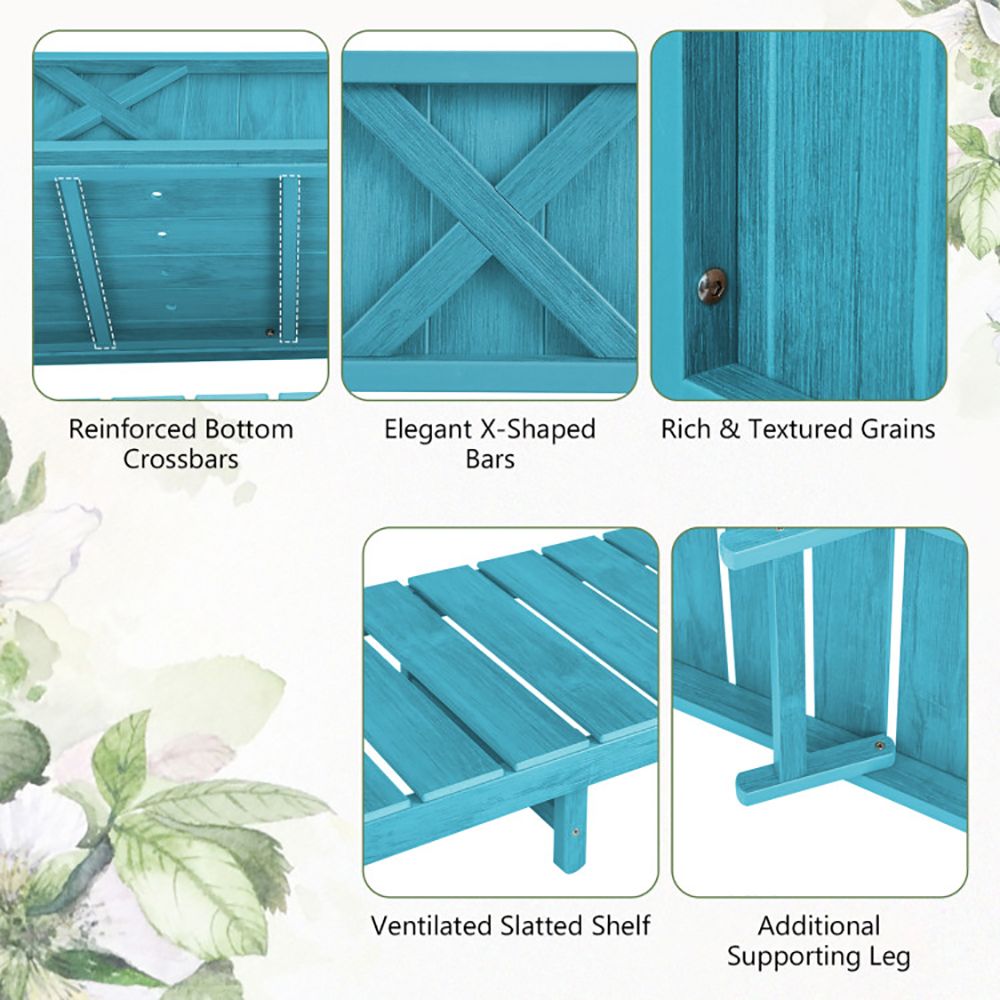 Elevated Planter Box with Storage Shelf and Efficient Drainage