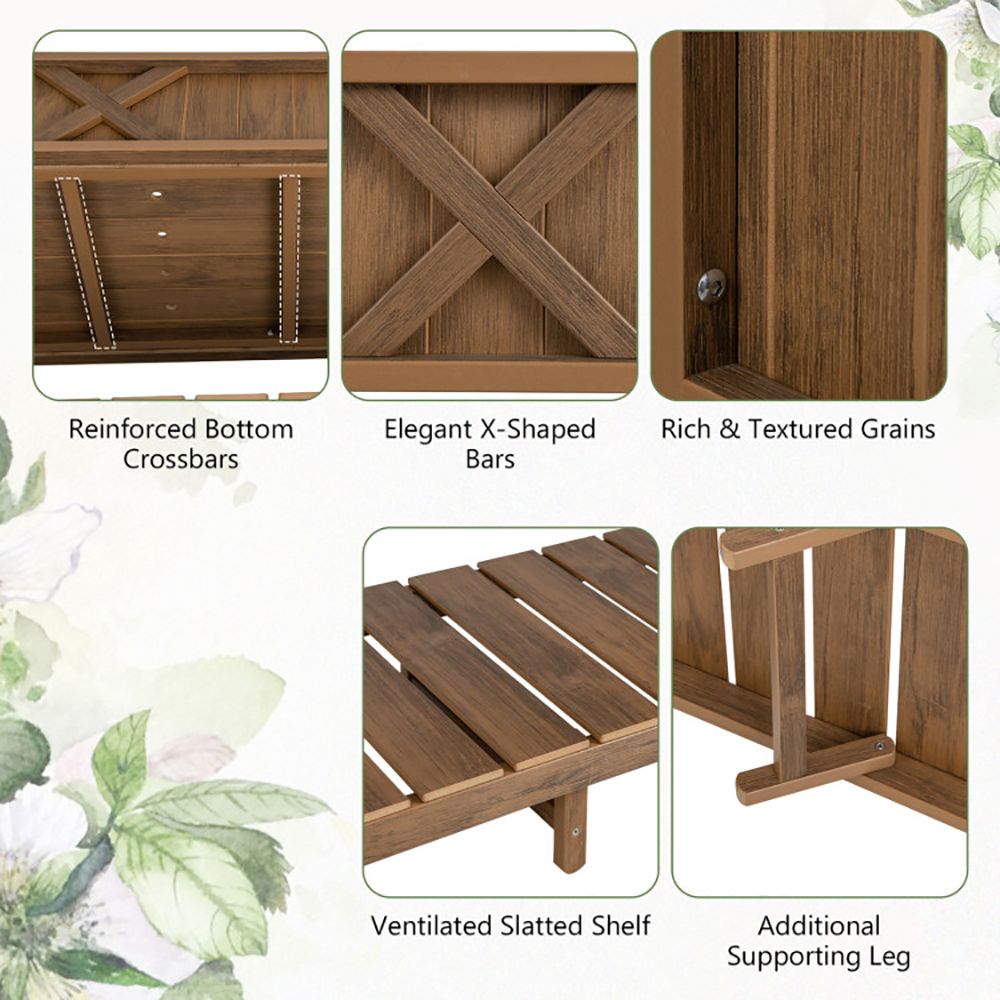 Elevated Planter Box with Storage Shelf and Efficient Drainage