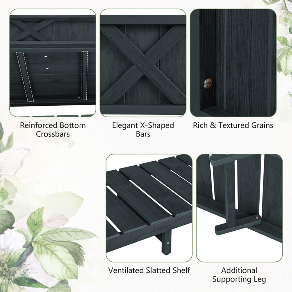 Elevated Planter Box with Storage Shelf and Efficient Drainage