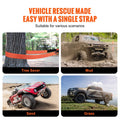 practical Tow Strap Recovery Kit – 36, Breaking Strength, Winch Strap with D-Ring Shackles and Storage Bag