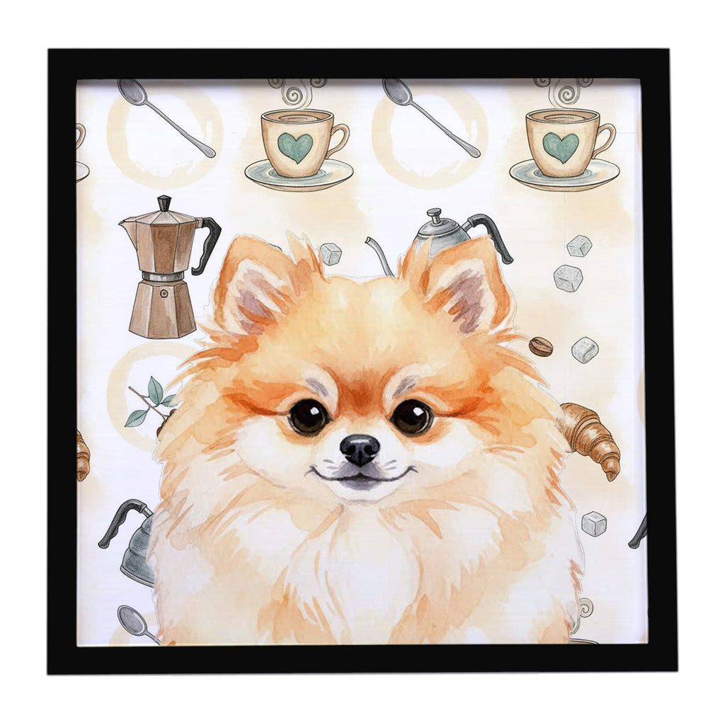 Pomeranian Coffee Bar Framed Wall Art