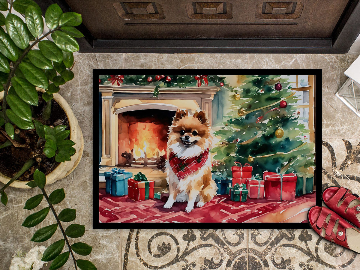 Pomeranian Cozy Christmas Entryway Doormat