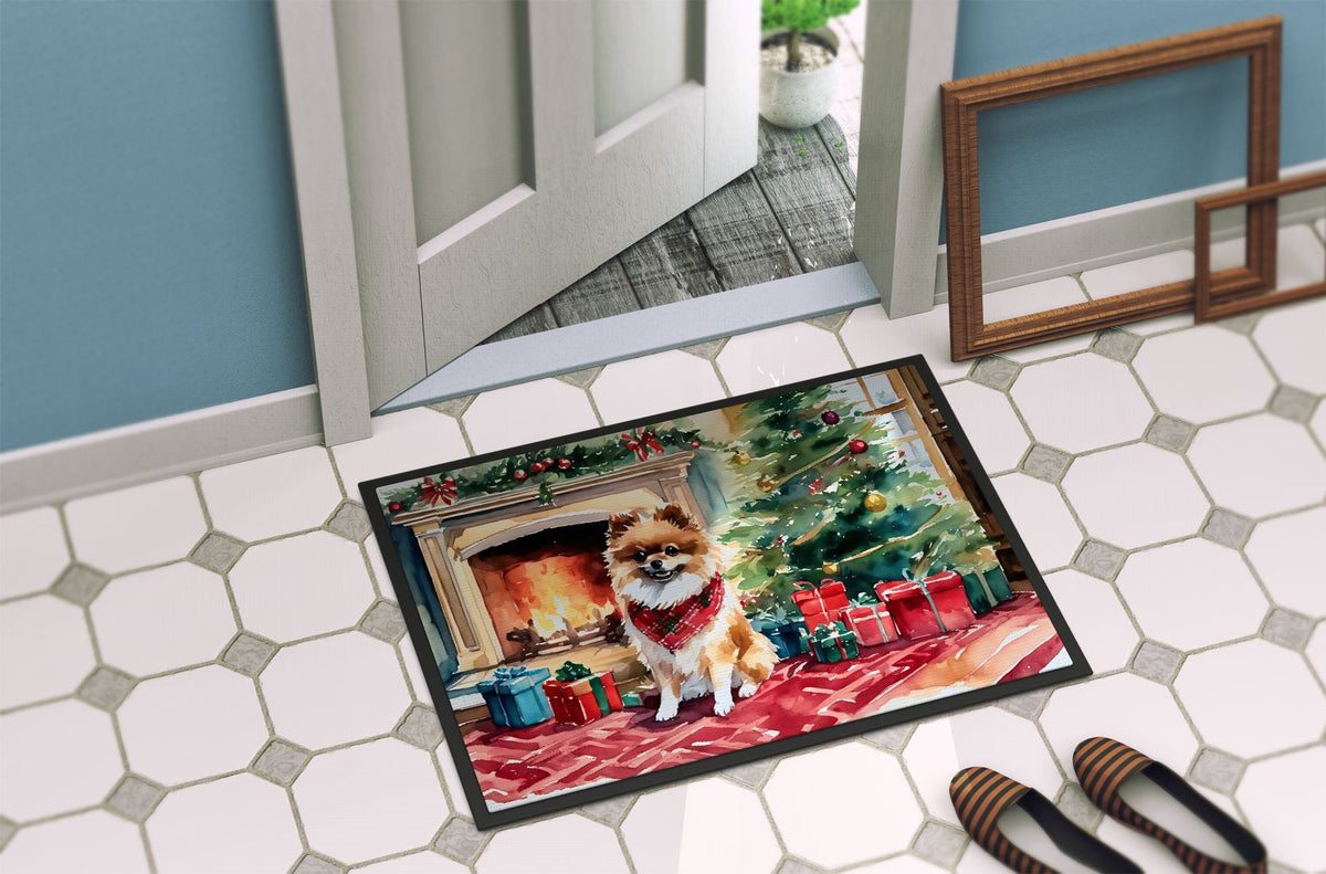 Pomeranian Cozy Christmas Entryway Doormat