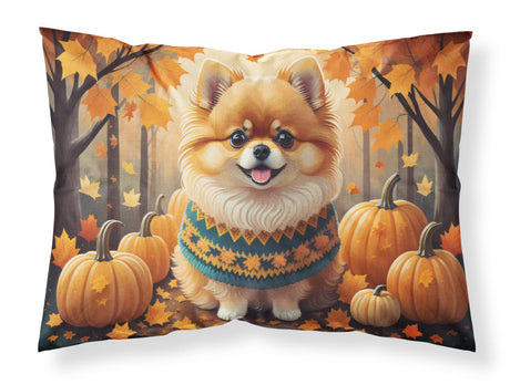 Pomeranian Fall Standard Pillowcase Lightweight Super Soft Easy Care Decorative Artwork